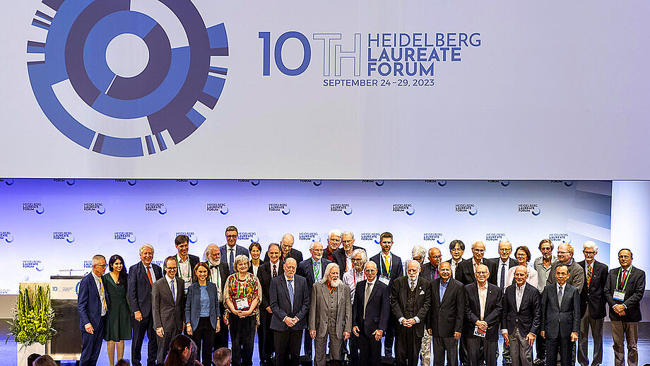 All participants onstage at 10th HLF. Group photo.