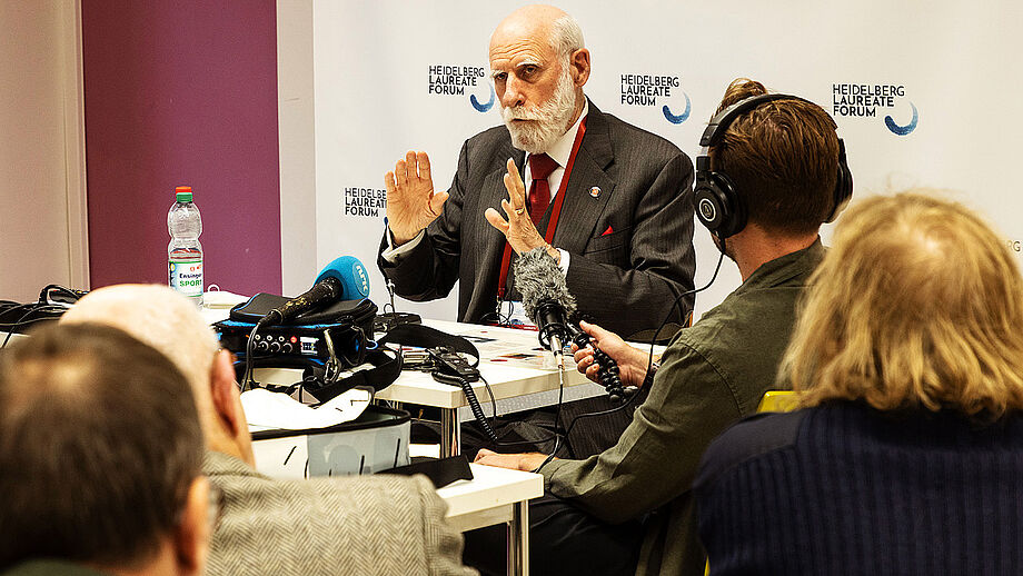 Vint Cerf at HLF press conference.